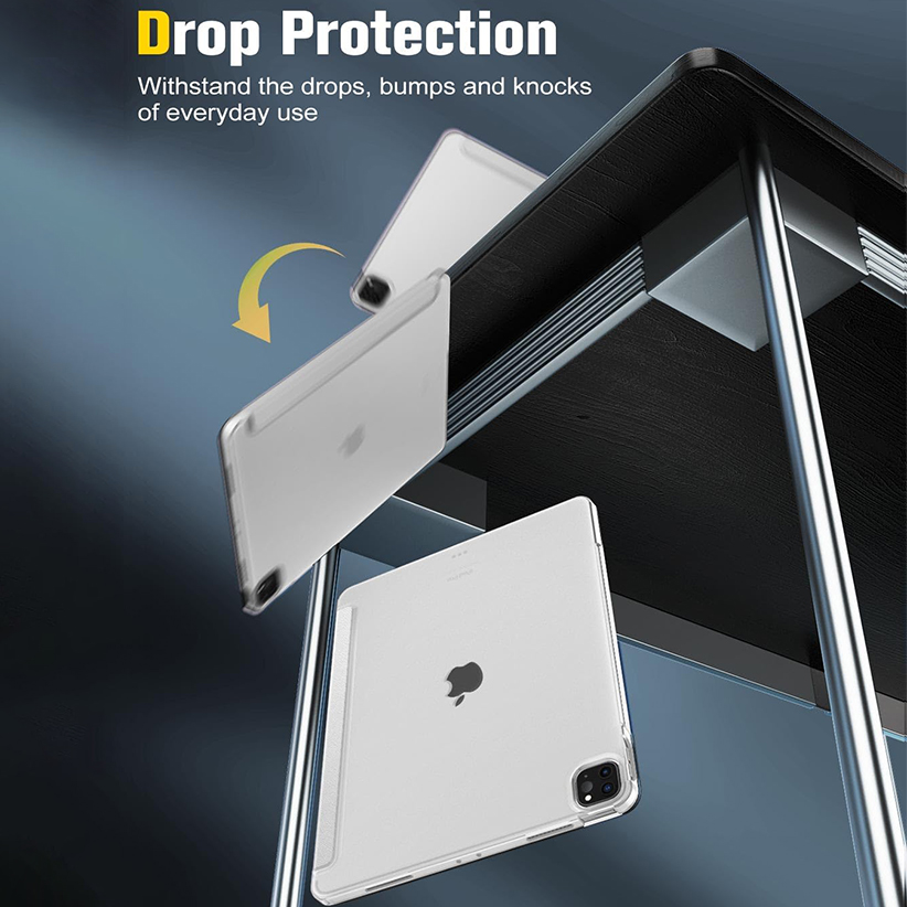 Slim Translucent Hard PC Protective Smart Cover with Stand for iPad Pro 11” 2024 A2836/A2837/A3006